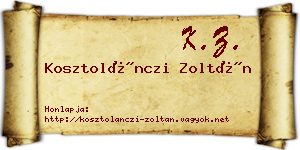 Kosztolánczi Zoltán névjegykártya