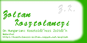 zoltan kosztolanczi business card